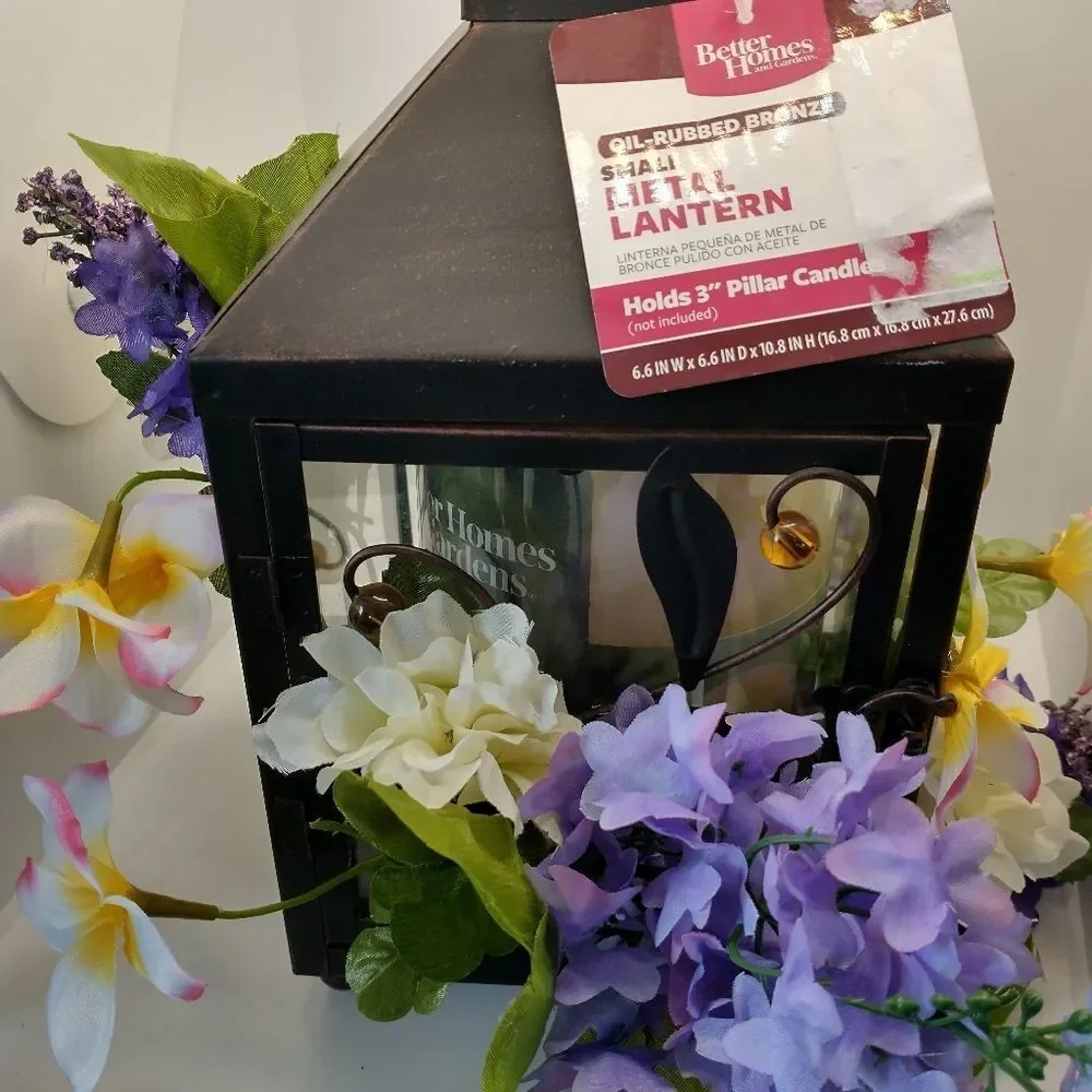 Hand Crafted Hanging Lantern Floral Table Centerpiece